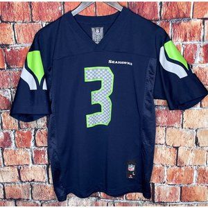 Seattle Seahawks NFL Football #3 Russell Wilson Blue Football Jersey Youth Large